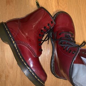 Patent Leather Dr Martens Cherry Red Burgundy